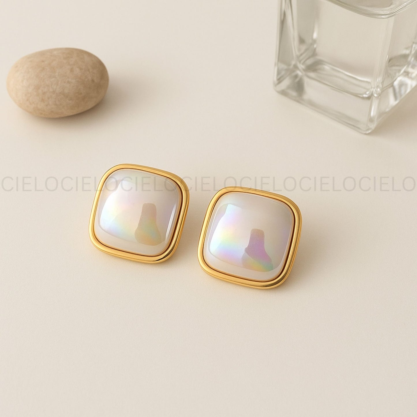 Golden Opal Studs