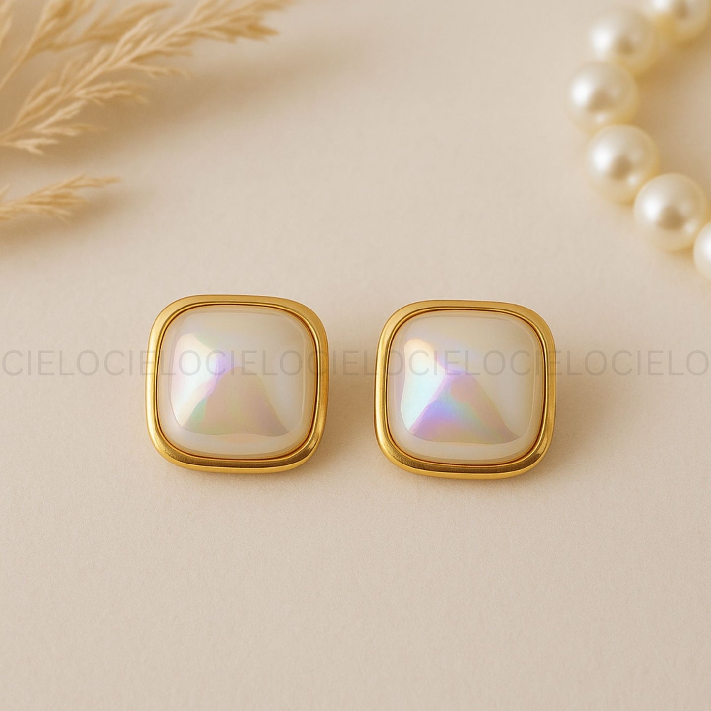 Golden Opal Studs