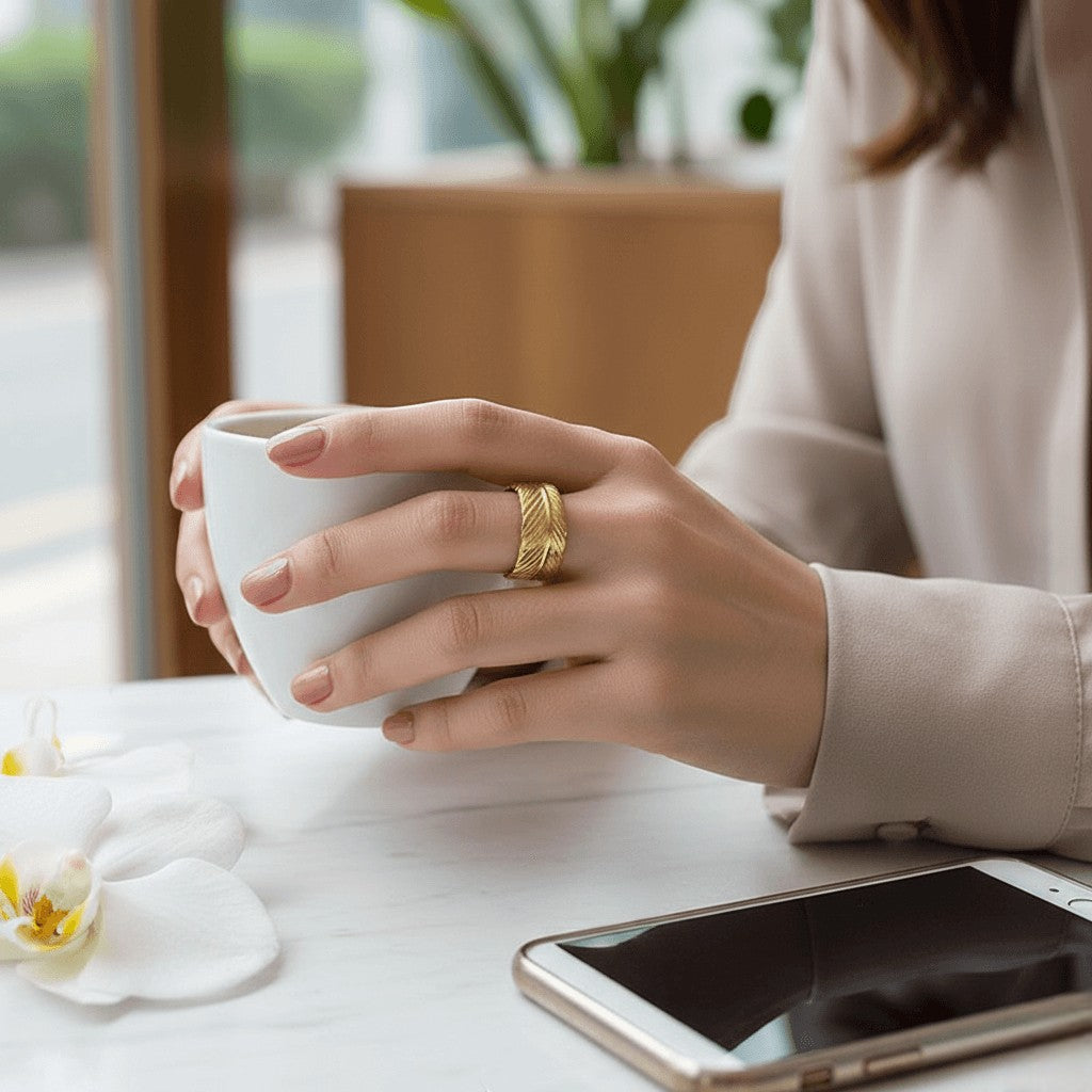 Gilded Leaf Ring